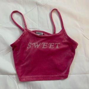 Rue 21 Velvet “Sweet” cropped tank